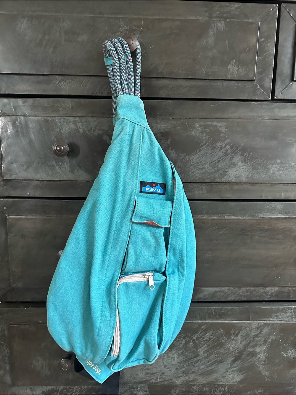 Kavu Teal Rope Sling Backpack